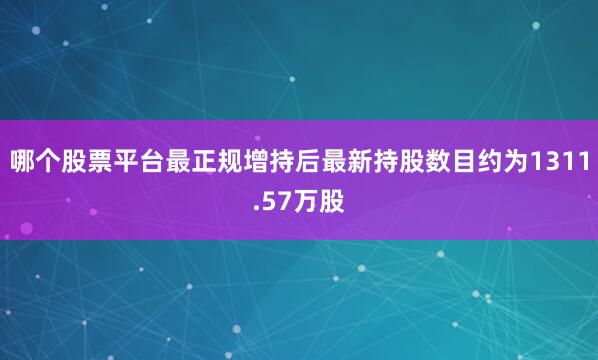 哪个股票平台最正规增持后最新持股数目约为1311.57万股